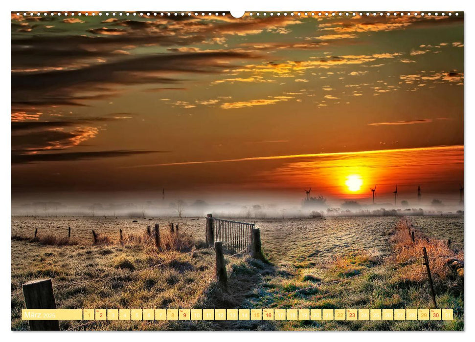 Friesland, verzauberte Landschaft an der Nordsee (CALVENDO Wandkalender 2025)