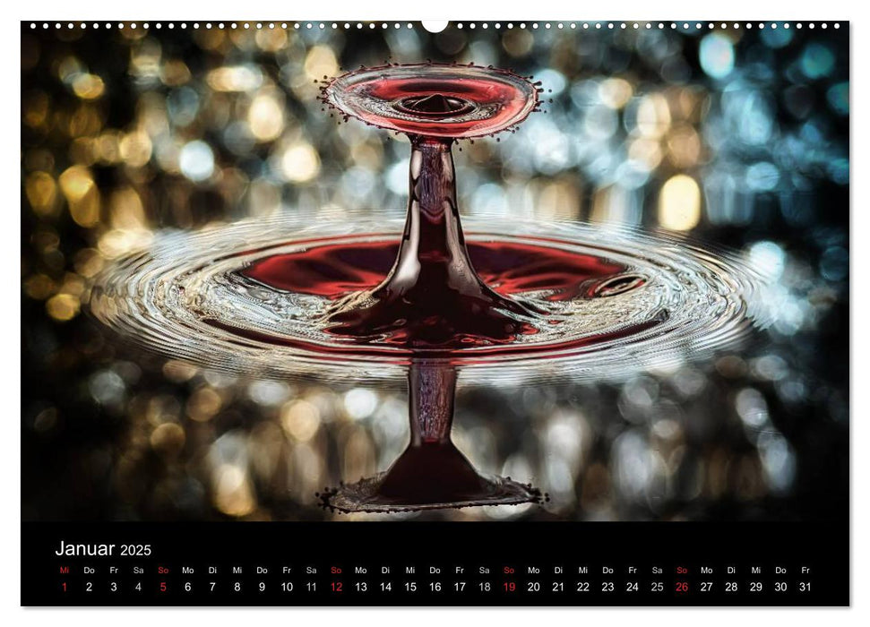 Liquid Art - Magische Momente mit Wassertropfen (CALVENDO Wandkalender 2025)