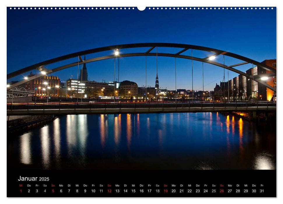 hamburg - night views (CALVENDO Wandkalender 2025)