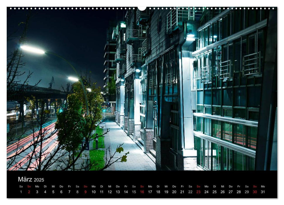 hamburg - night views (CALVENDO Wandkalender 2025)