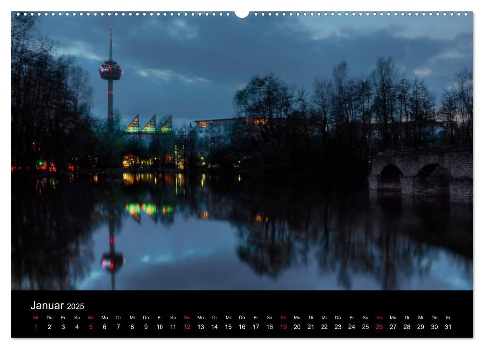 Köln bei Nacht (CALVENDO Premium Wandkalender 2025)