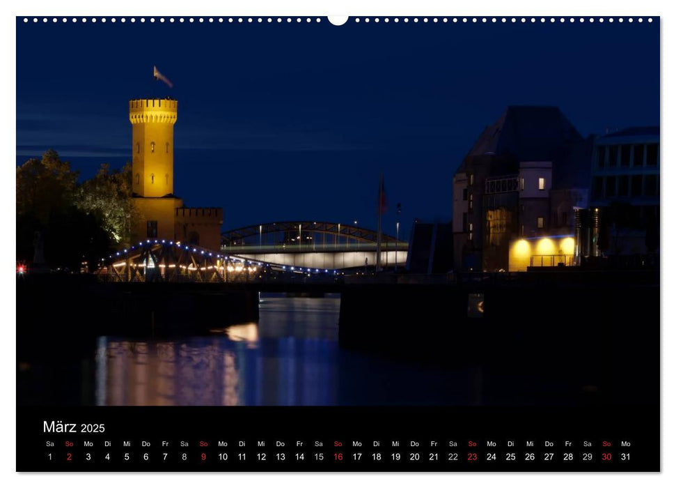 Köln bei Nacht (CALVENDO Premium Wandkalender 2025)