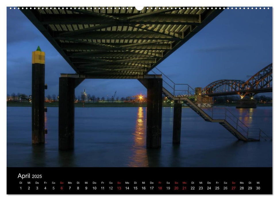 Köln bei Nacht (CALVENDO Premium Wandkalender 2025)