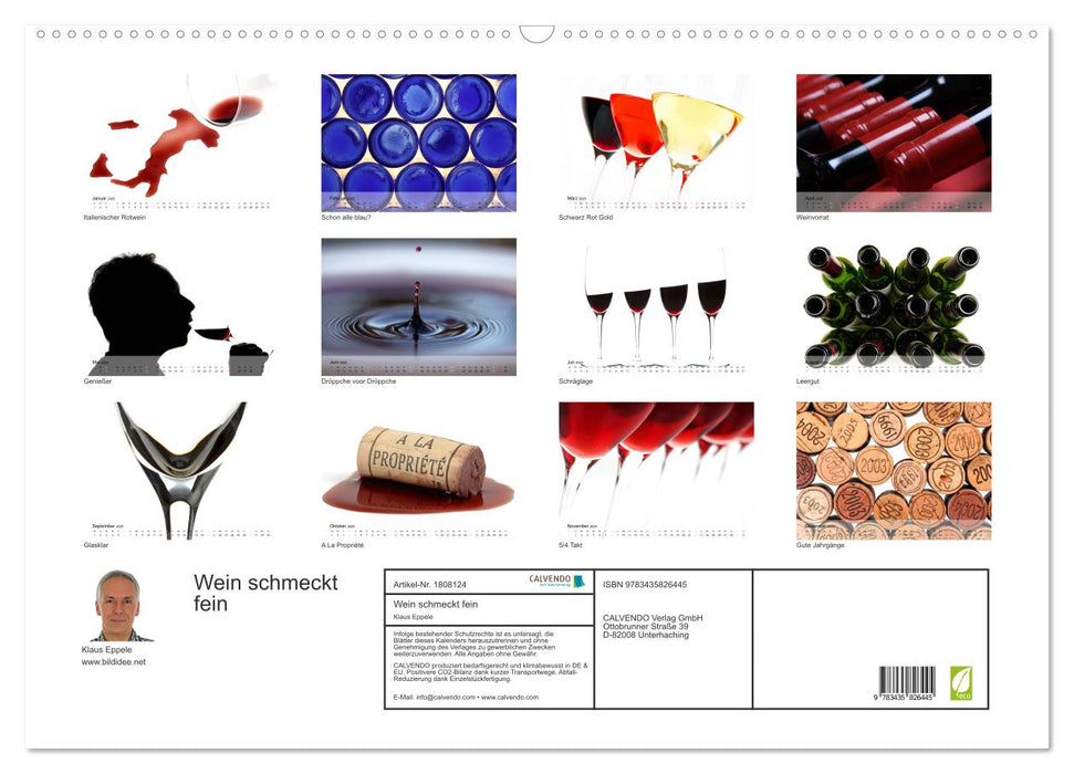 Wein schmeckt fein (CALVENDO Wandkalender 2025)