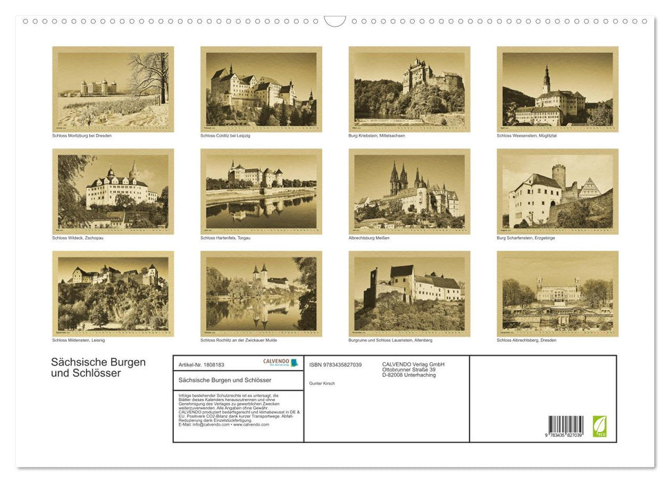 Sächsische Burgen und Schlösser (CALVENDO Wandkalender 2025)