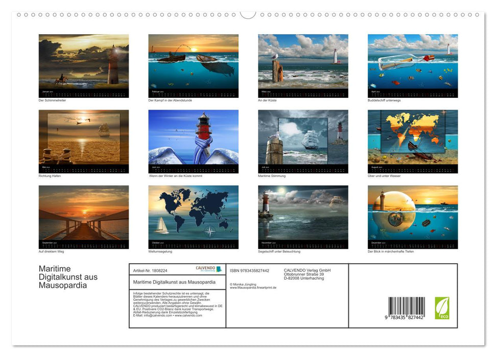Maritime Digitalkunst aus Mausopardia (CALVENDO Premium Wandkalender 2025)
