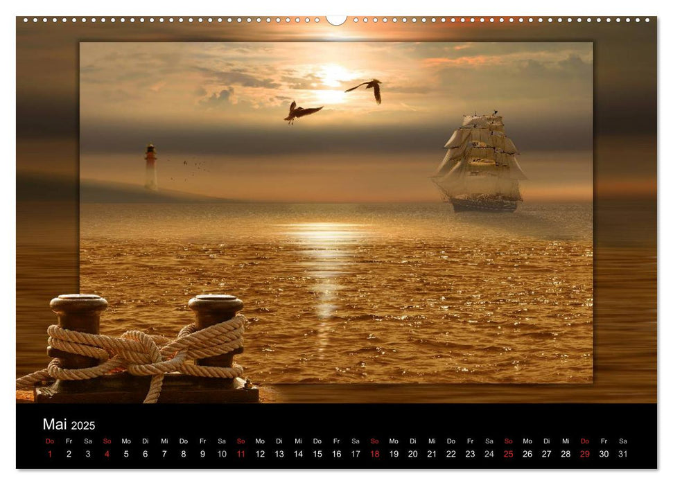 Maritime Digitalkunst aus Mausopardia (CALVENDO Premium Wandkalender 2025)