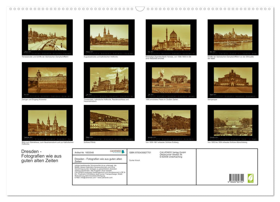 Dresden - Fotografien wie aus guten alten Zeiten (CALVENDO Wandkalender 2025)