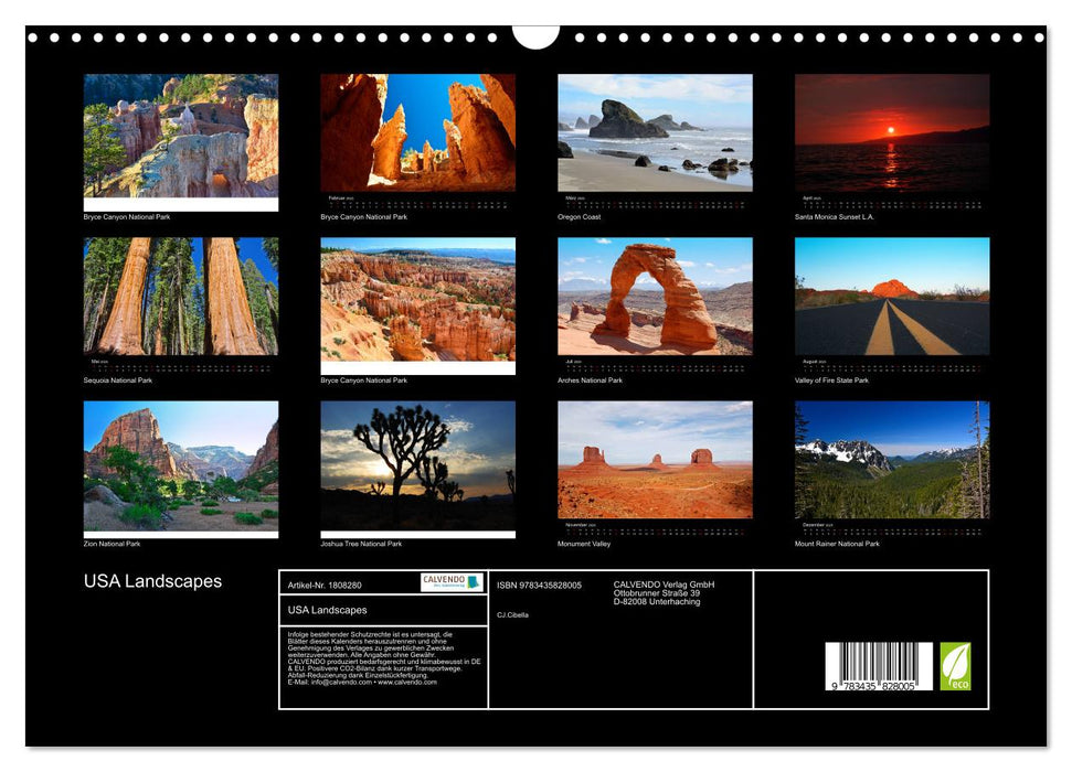 USA Landscapes (CALVENDO Wandkalender 2025)