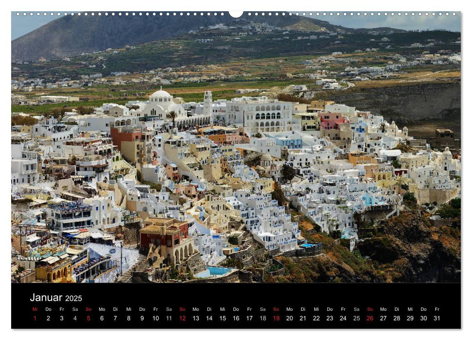 Santorini – Leben auf dem Vulkan (CALVENDO Wandkalender 2025)