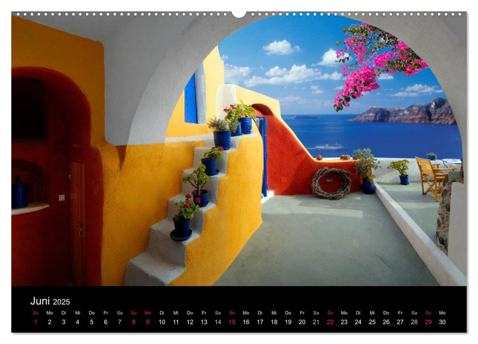 Santorini – Leben auf dem Vulkan (CALVENDO Wandkalender 2025)