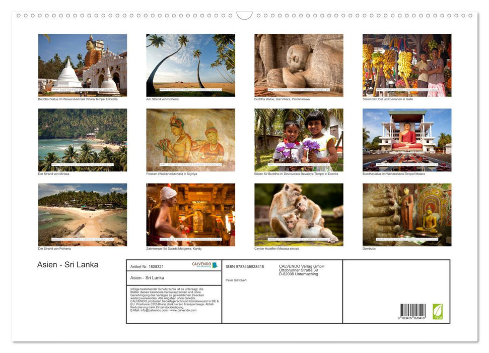 Asien - Sri Lanka (CALVENDO Wandkalender 2025)