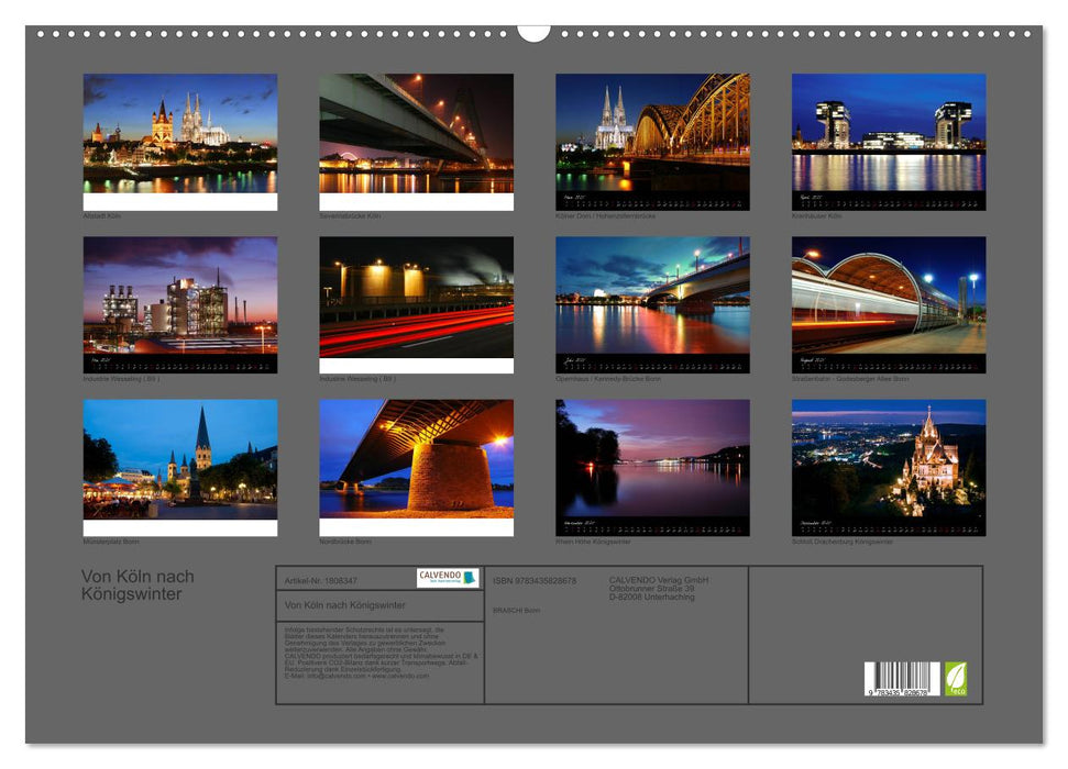 Von Köln nach Königswinter (CALVENDO Wandkalender 2025)