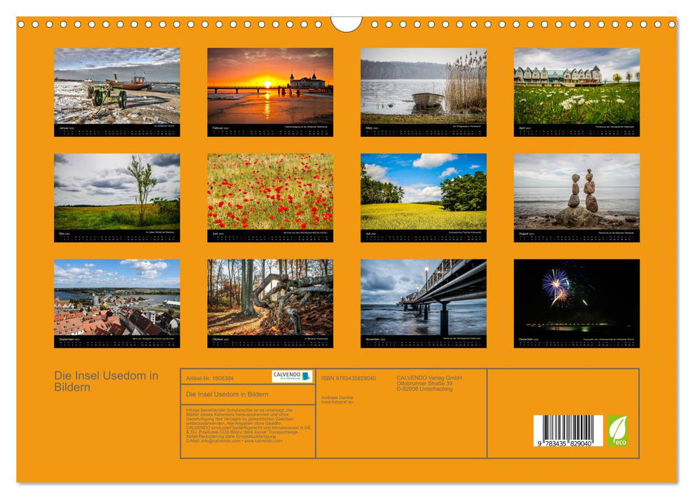 Die Insel Usedom in Bildern (CALVENDO Wandkalender 2025)