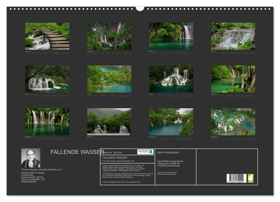 FALLENDE WASSER (CALVENDO Wandkalender 2025)