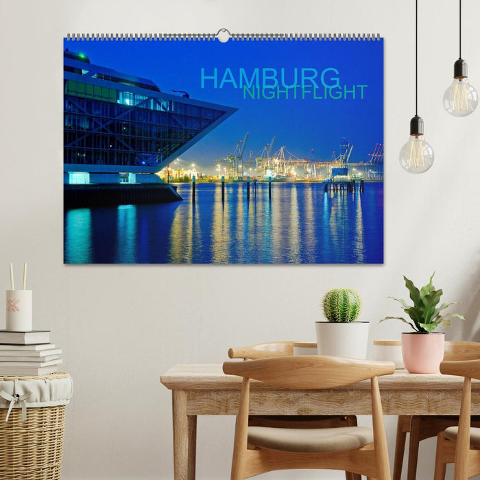 HAMBURG - NIGHTFLIGHT (CALVENDO Wandkalender 2025)