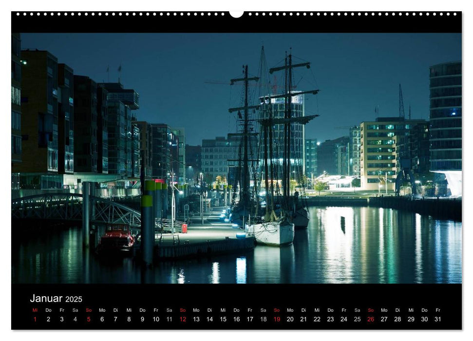 HAMBURG - NIGHTFLIGHT (CALVENDO Wandkalender 2025)