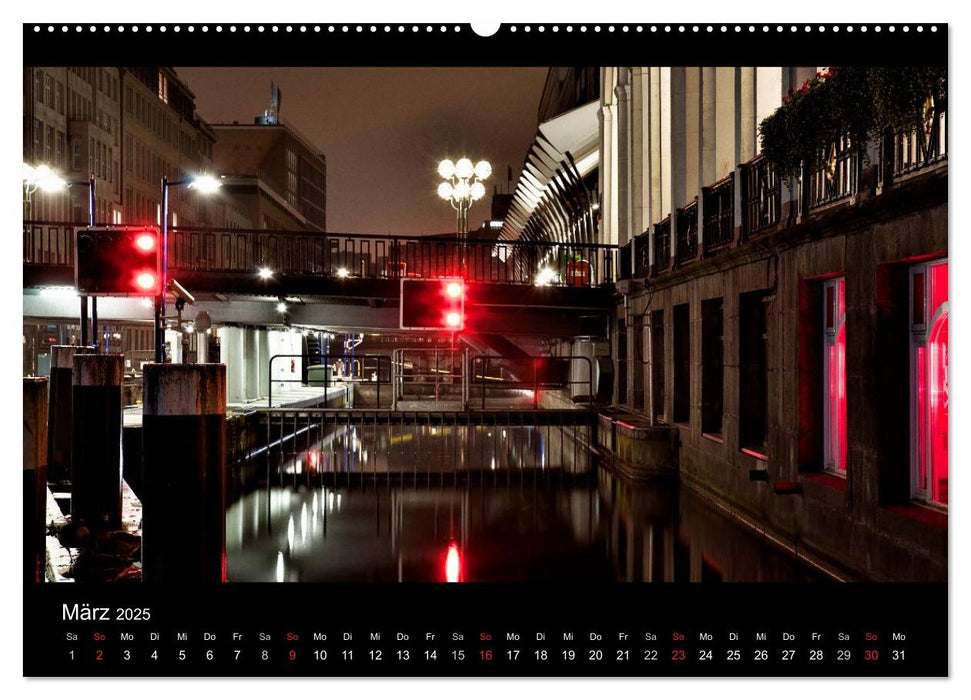 HAMBURG - NIGHTFLIGHT (CALVENDO Wandkalender 2025)