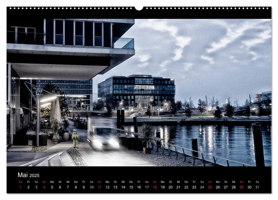 HAMBURG - NIGHTFLIGHT (CALVENDO Wandkalender 2025)