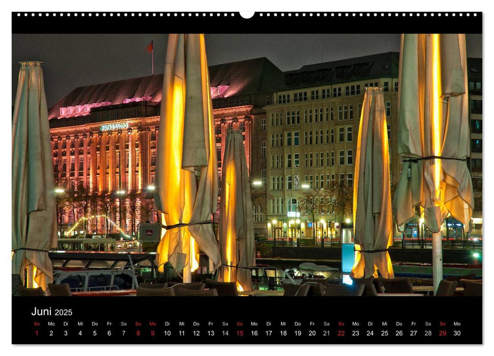 HAMBURG - NIGHTFLIGHT (CALVENDO Wandkalender 2025)