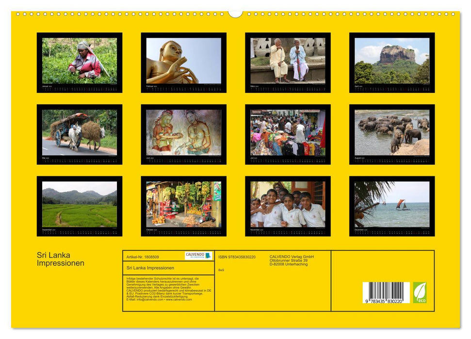 Sri Lanka Impressionen (CALVENDO Premium Wandkalender 2025)