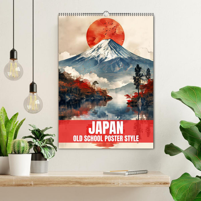 Japan - Old School Poster Style (CALVENDO Wandkalender 2025)