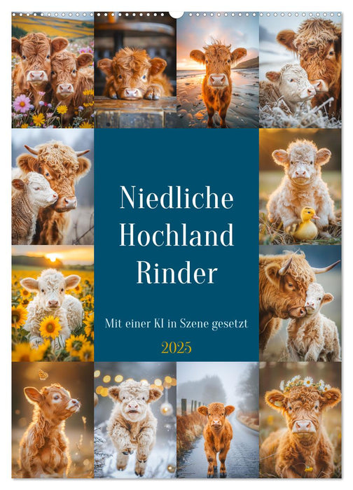 Niedliche Hochland Rinder (CALVENDO Wandkalender 2025)