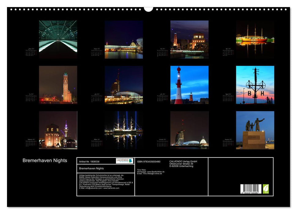 Bremerhaven Nights (CALVENDO Wandkalender 2025)