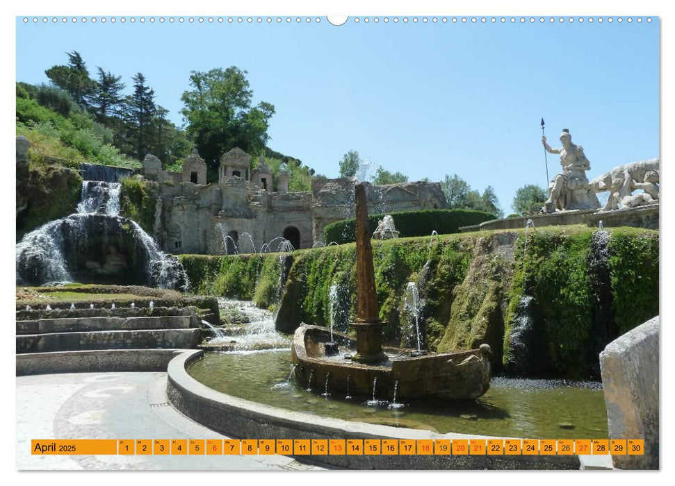 Die hängenden Gärten von Tivoli - Die Villa d'Este (CALVENDO Premium Wandkalender 2025)