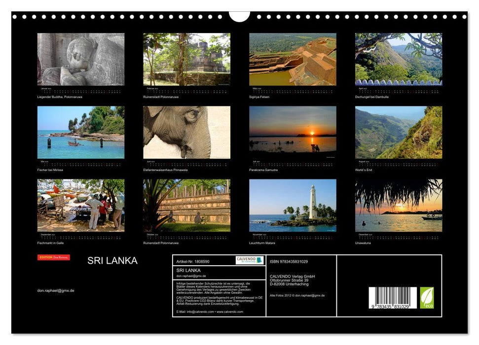 SRI LANKA (CALVENDO Wandkalender 2025)