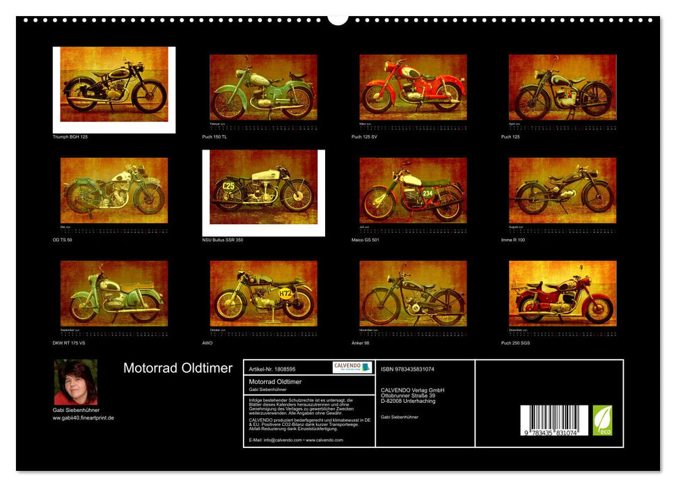 Motorrad Oldtimer (CALVENDO Premium Wandkalender 2025)