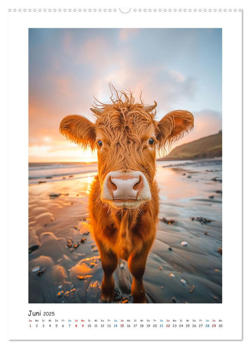 Niedliche Hochland Rinder (CALVENDO Premium Wandkalender 2025)
