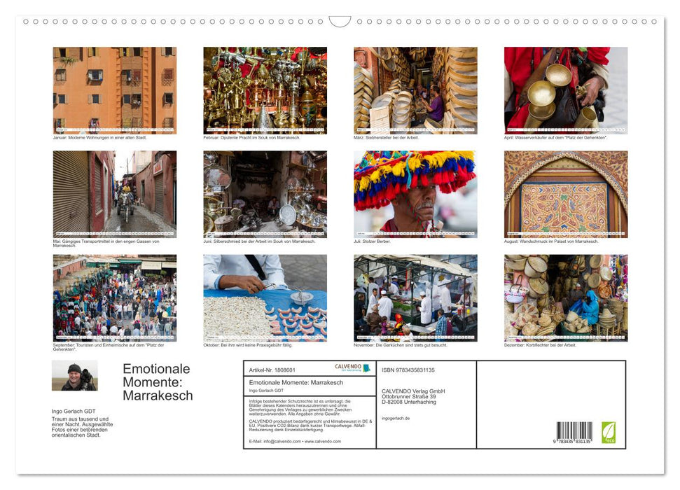 Emotionale Momente: Marrakesch (CALVENDO Wandkalender 2025)