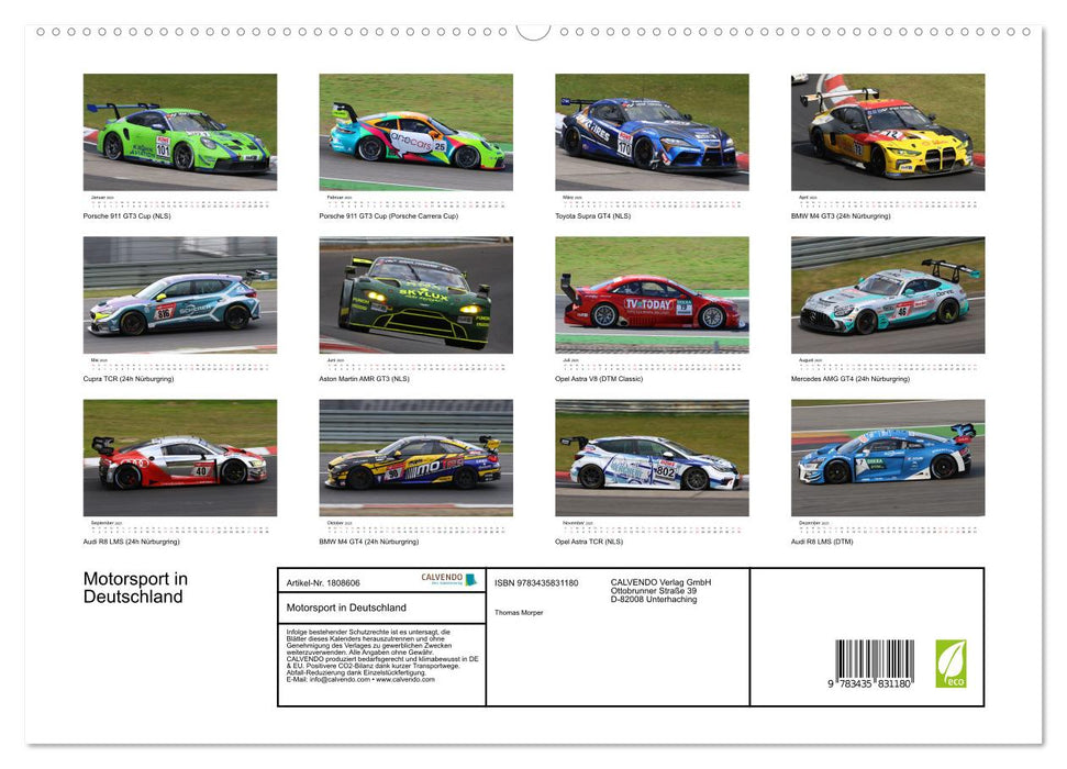 Motorsport in Deutschland (CALVENDO Premium Wandkalender 2025)