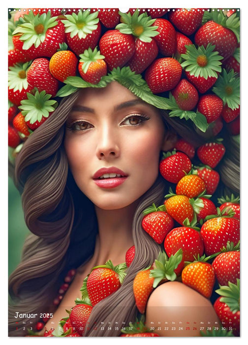 Fruchtige Vielfalt - Zauberhafte Kopfbedeckungen aus einem farbenfrohen Reigen der Natur (CALVENDO Wandkalender 2025)