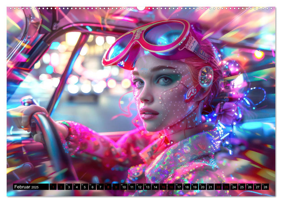 Cyberpunk - Hochtechnisierte Neonwelt (CALVENDO Wandkalender 2025)
