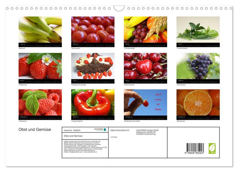 Obst und Gemüse (CALVENDO Wandkalender 2025)