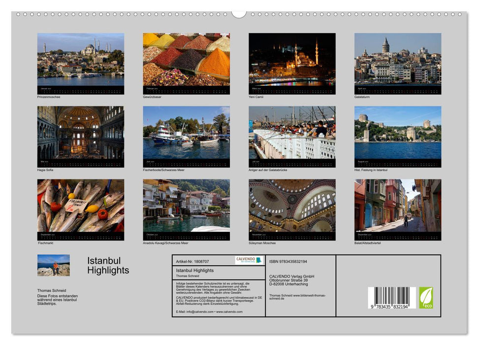 Istanbul Highlights (CALVENDO Premium Wandkalender 2025)