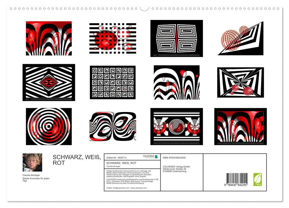 SCHWARZ, WEIß, ROT (CALVENDO Premium Wandkalender 2025)