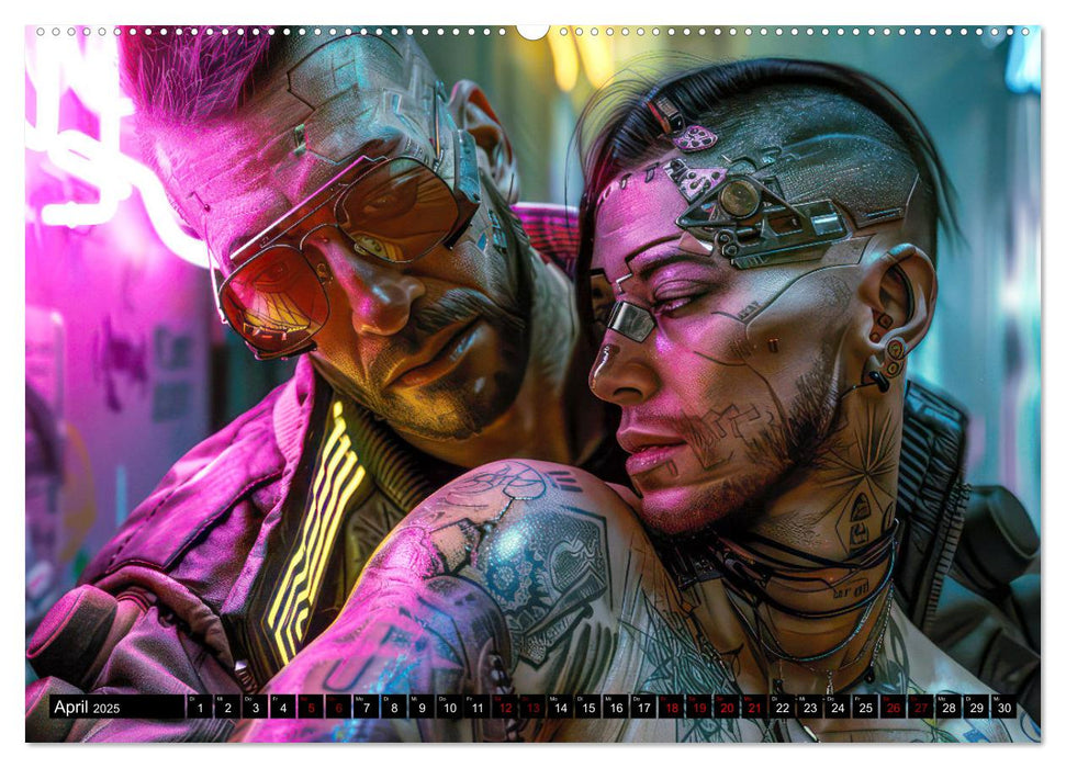 Cyberpunk - Hochtechnisierte Neonwelt (CALVENDO Premium Wandkalender 2025)