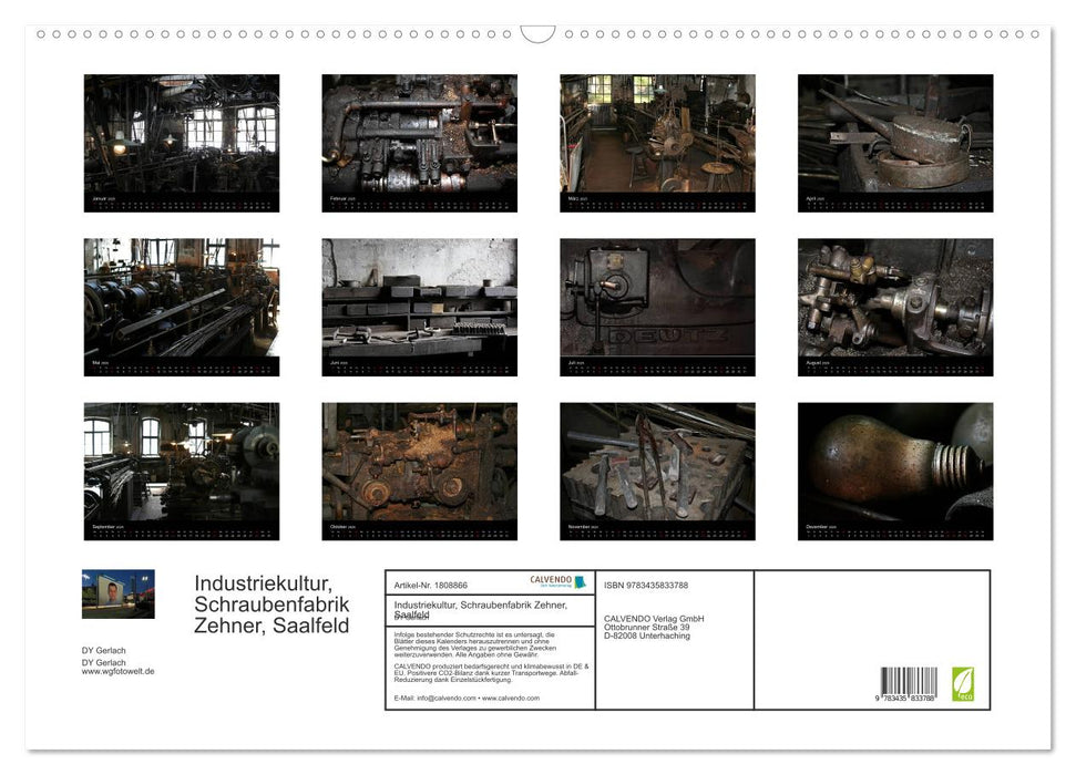 Industriekultur, Schraubenfabrik Zehner, Saalfeld (CALVENDO Wandkalender 2025)