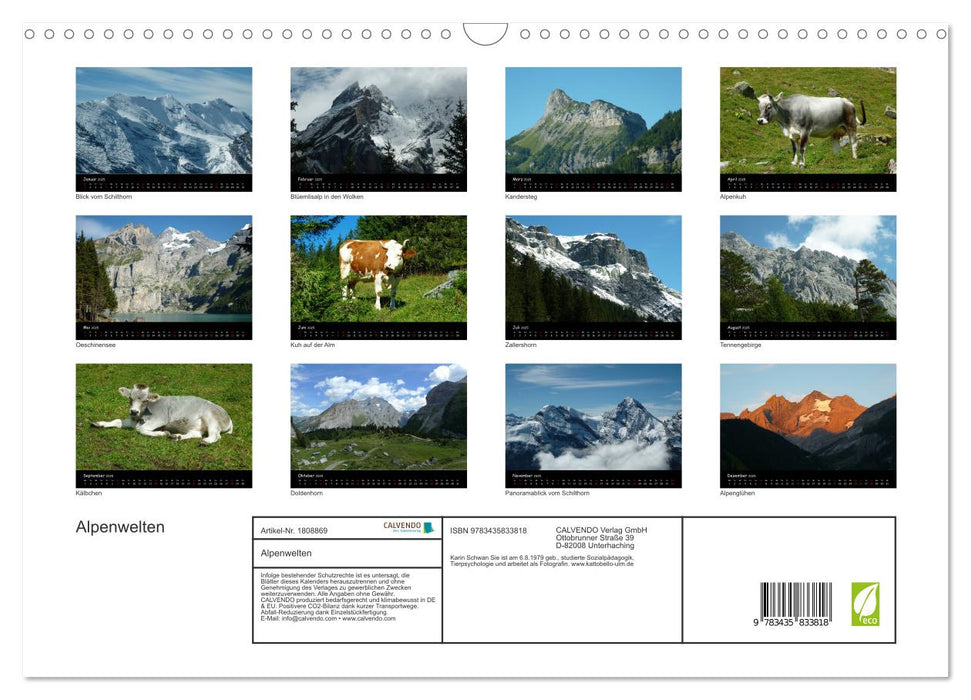 Alpenwelten (CALVENDO Wandkalender 2025)