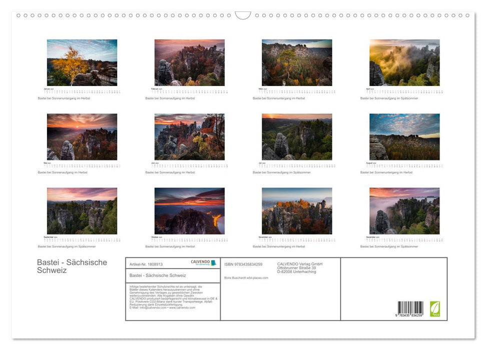 Bastei - Sächsische Schweiz (CALVENDO Wandkalender 2025)