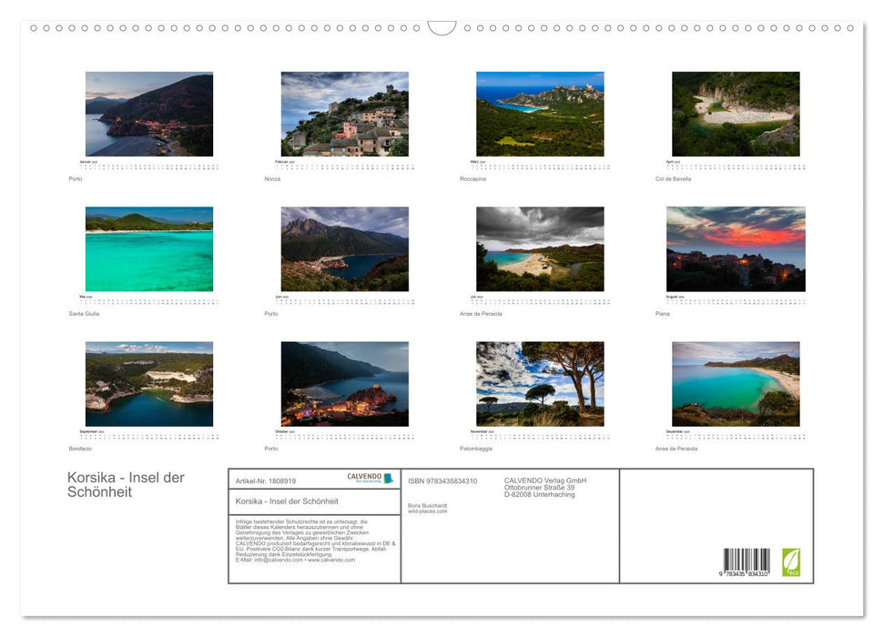 Korsika - Insel der Schönheit (CALVENDO Wandkalender 2025)