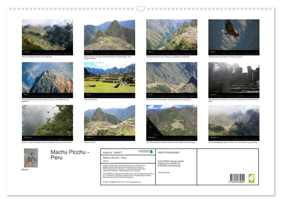 Machu Picchu - Peru (CALVENDO Wandkalender 2025)