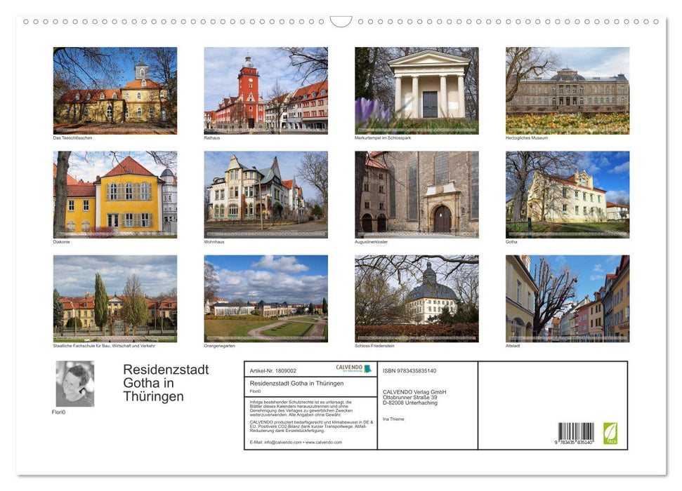 Residenzstadt Gotha in Thüringen (CALVENDO Wandkalender 2025)