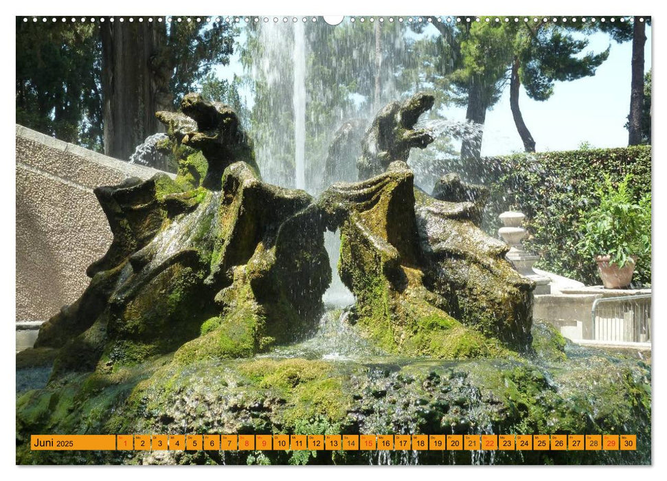 Die hängenden Gärten von Tivoli - Die Villa d'Este (CALVENDO Wandkalender 2025)