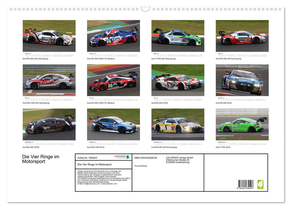 Die Vier Ringe im Motorsport (CALVENDO Wandkalender 2025)