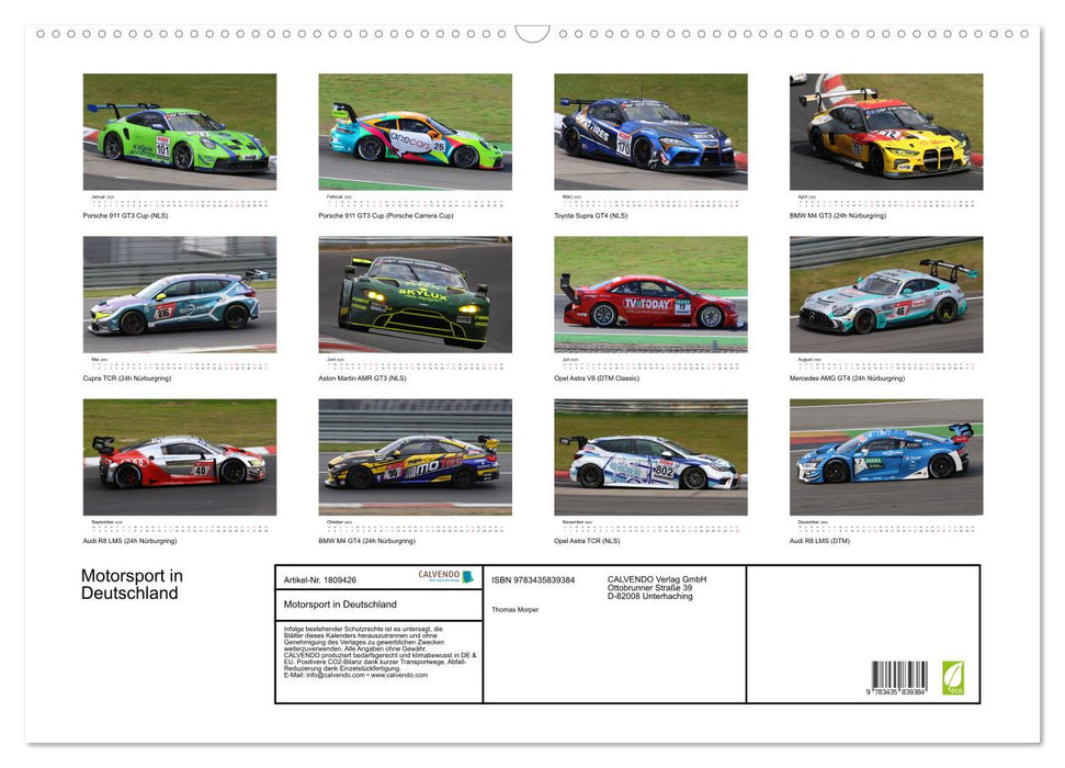 Motorsport in Deutschland (CALVENDO Wandkalender 2025)