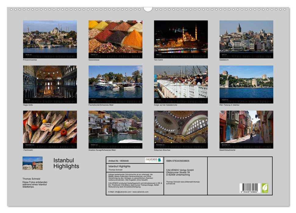 Istanbul Highlights (CALVENDO Wandkalender 2025)